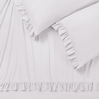 Chanasya Premium Ruffle Sheet Set - Shabby Chic Double Brushed Soft Ruffled Hem Solid Microfiber Sheet Set - Fitted Sheet, Flat Sheet & Pillow Cover