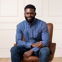 Hope & Henry Men's Organic Long Sleeve Stretch Poplin Button Down Shirt