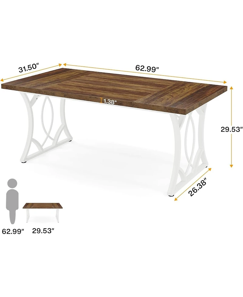 Tribesigns Conference Table, 62.99" L x 31.49" W x 29.52" H Rectangle Meeting Room Table, Modern Rustic Seminar Boardroom Table Executive Desk for Off
