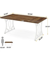 Tribesigns Conference Table, 62.99" L x 31.49" W x 29.52" H Rectangle Meeting Room Table, Modern Rustic Seminar Boardroom Table Executive Desk for Off