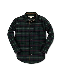 Hope & Henry Boys Long Sleeve Flannel Shirt with Suede Detail