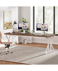 Tribesigns 78.7-Inch Executive Desk, Large Computer Office Desk Workstation, Modern Study Writing Table Business Furniture for Home