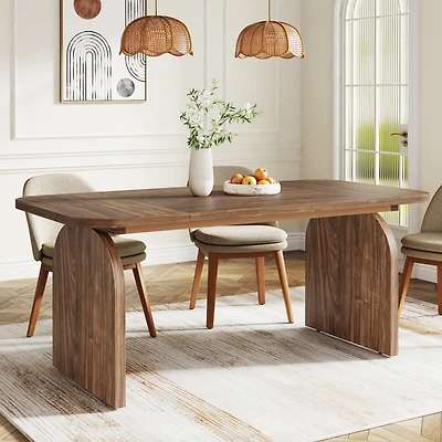 Tribesigns 63-Inch Rectangular Dining Table for 4 Person, Farmhouse Kitchen Dinner Table with Wood Laminated Board Tabletop