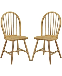 Sugift Set of 2 Vintage Windsor Wood Chair with Spindle Back for Dining Room