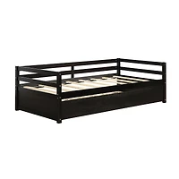 Costway Twin Trundle Daybed Wooden Slat Support Mattress Platform for Kids