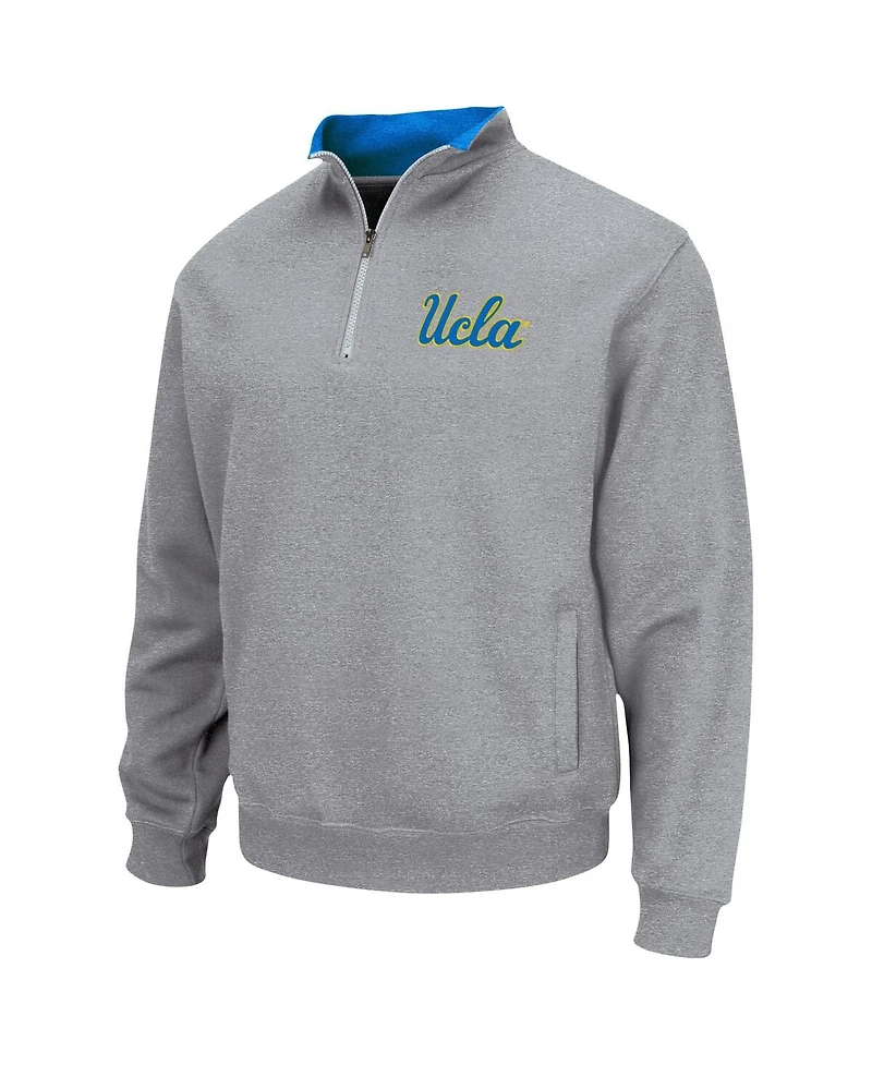 Colosseum Men's Heathered Gray Ucla Bruins Tortugas Team Logo Quarter-Zip Jacket