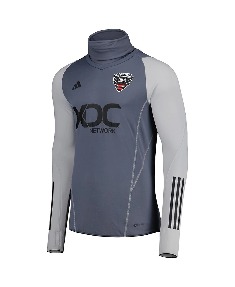 Adidas Men's Gray D.c. United Warm Raglan Cold.rdy Top