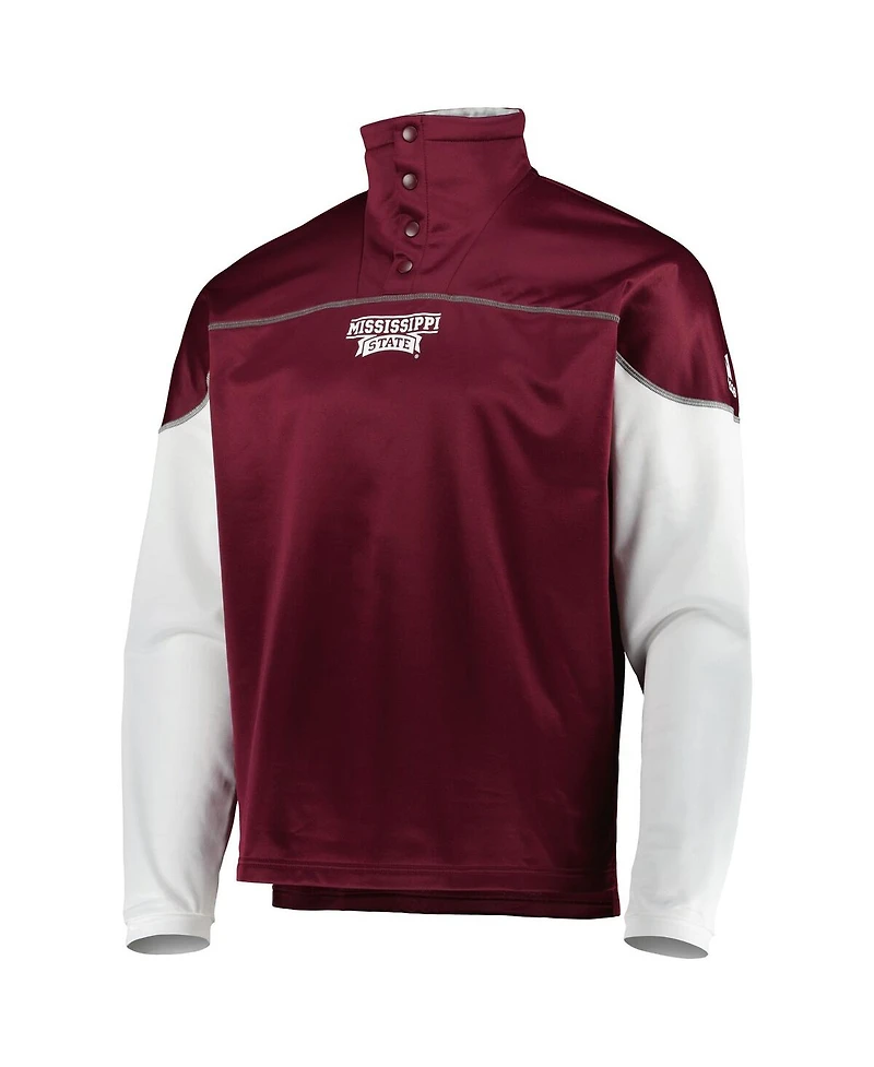 Adidas Men's Maroon Mississippi State Bulldogs Aeroready Knit Quarter-Snap Jacket