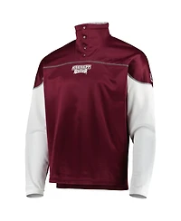 Adidas Men's Maroon Mississippi State Bulldogs Aeroready Knit Quarter-Snap Jacket