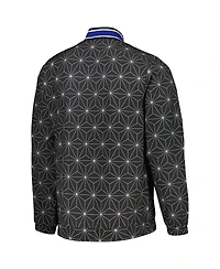 Starter Men's Black Philadelphia 76ers In-Field Play Fashion Satin Full-Zip Varsity Jacket