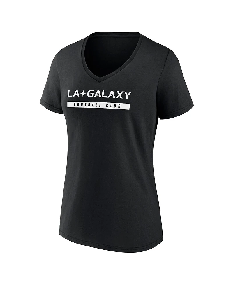 Fanatics Women's Black La Galaxy Fundamentals Stealth V-Neck T-Shirt