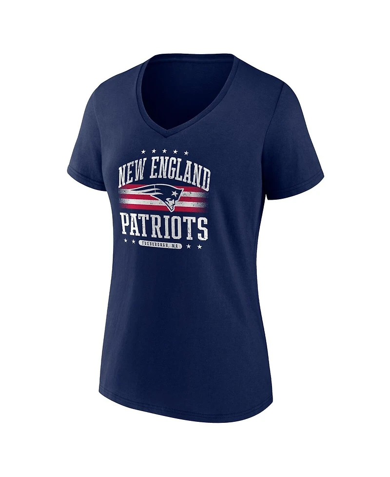 Fanatics Women's Navy New England Patriots Americana V-Neck T-Shirt