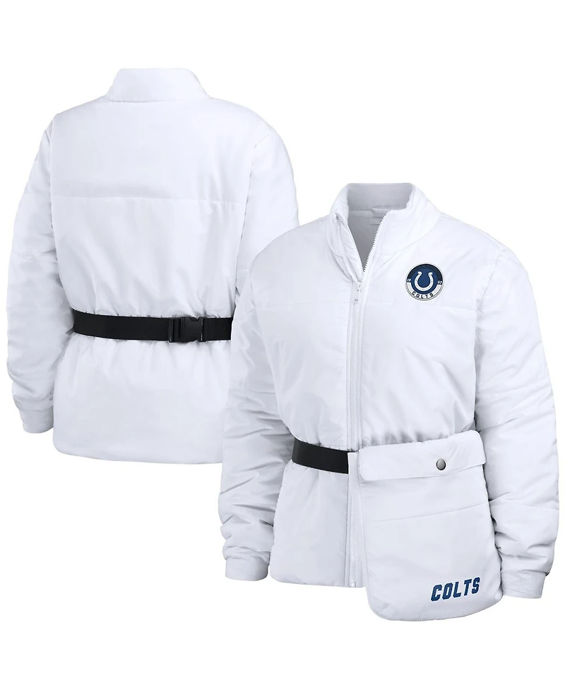 Wear by Erin Andrews Women's White Indianapolis Colts Packaway Full-Zip Puffer Jacket