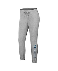 Wear by Erin Andrews Women's Heather Gray Indianapolis Colts Plus Knitted Tri-Blend Long Sleeve T-Shirt Pants Lounge Set