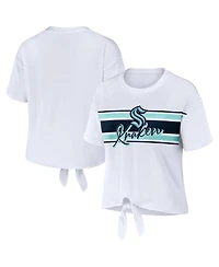 Wear by Erin Andrews Women's White Seattle Kraken Front Knot T-Shirt