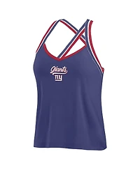 Wear by Erin Andrews Women's Royal New York Giants Cross Strap Tri-Blend Tank Top