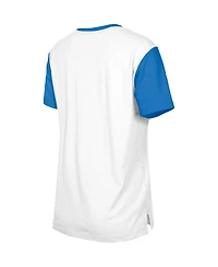 New Era Women's White/Blue Los Angeles Chargers Third Down Colorblock T-Shirt
