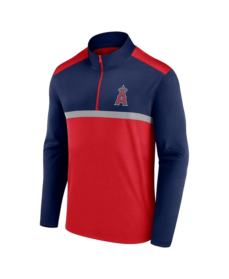 Fanatics Men's Red Los Angeles Angels Unstoppable Quarter-Zip Top