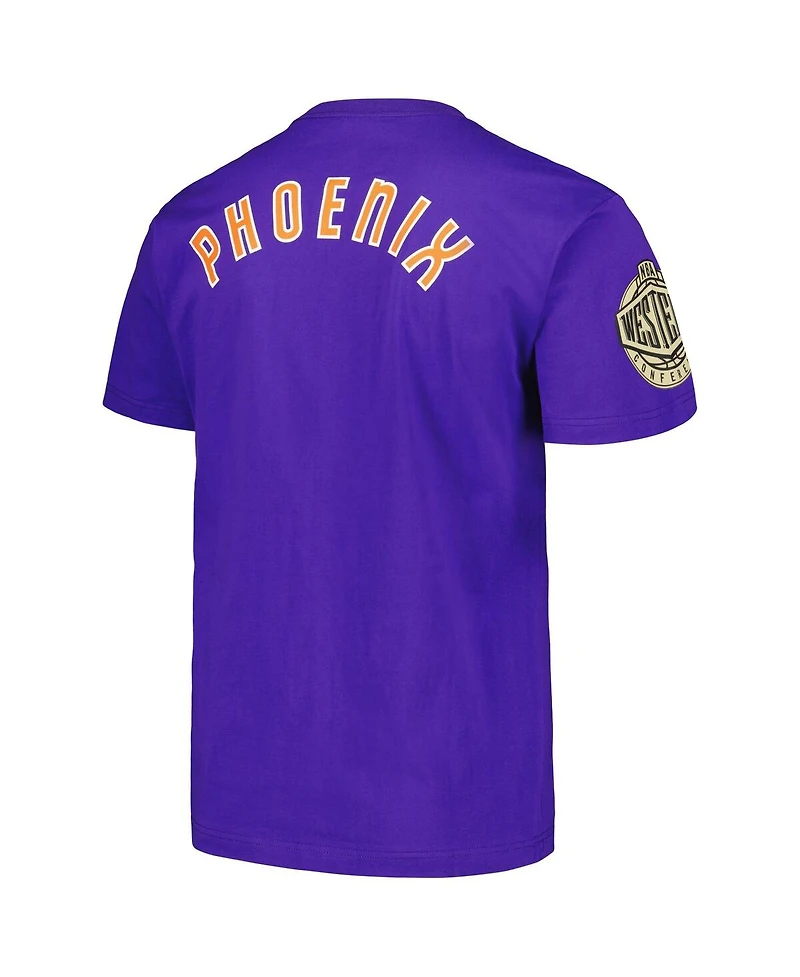 Mitchell & Ness Men's Purple Phoenix Suns Hardwood Classics Team Og 2.0 Premium Vintage Logo T-Shirt