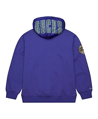 Mitchell & Ness Men's Purple Milwaukee Bucks Team Og 2.0 Vintage Logo Fleece Pullover Hoodie