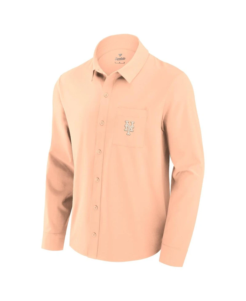 Fanatics Men's Orange New York Mets Front Office Long Sleeve Button-Up Shirt