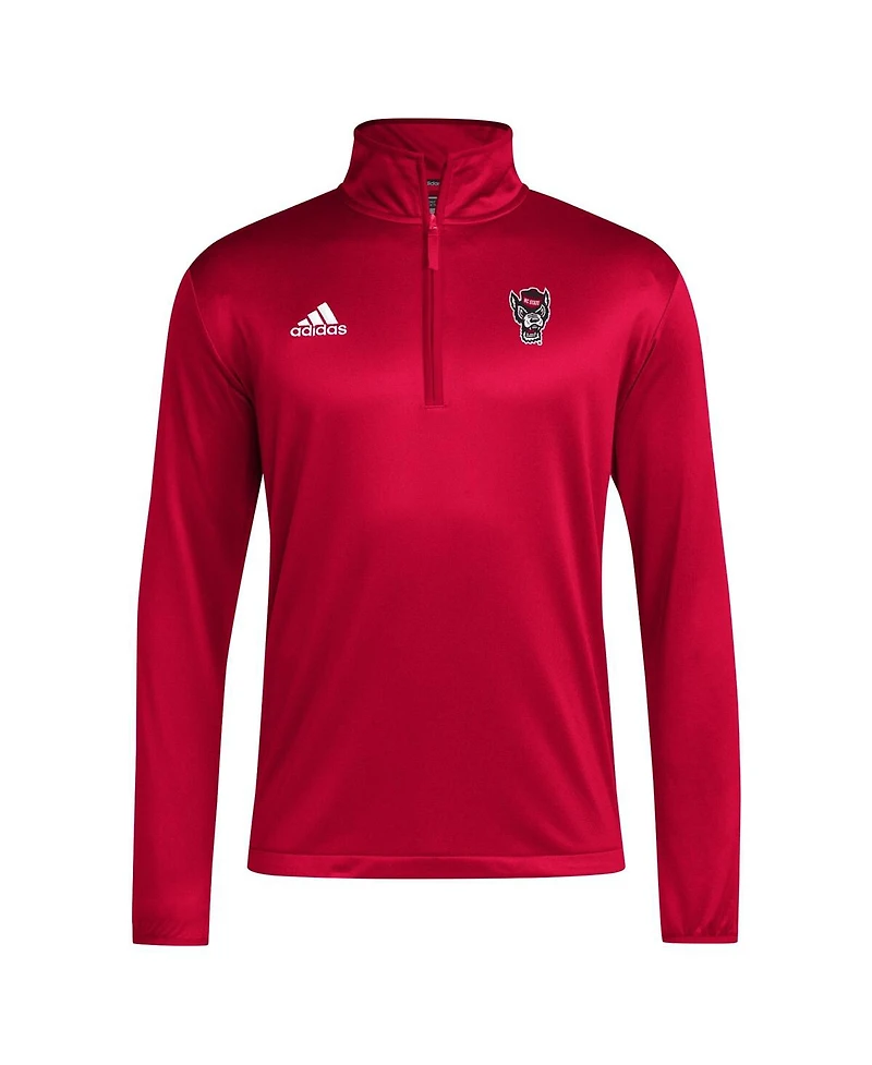 Adidas Men's Red Nc State Wolfpack Coaches Sideline Quarter-Zip Top