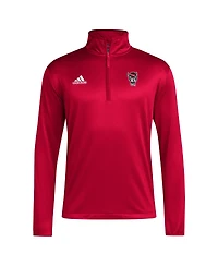 Adidas Men's Red Nc State Wolfpack Coaches Sideline Quarter-Zip Top
