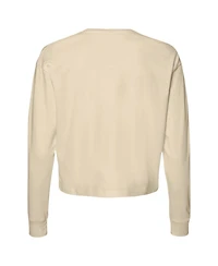 Image One Women's Natural Alabama Crimson Tide Comfort Colors Basketball Cropped Long Sleeve T-Shirt