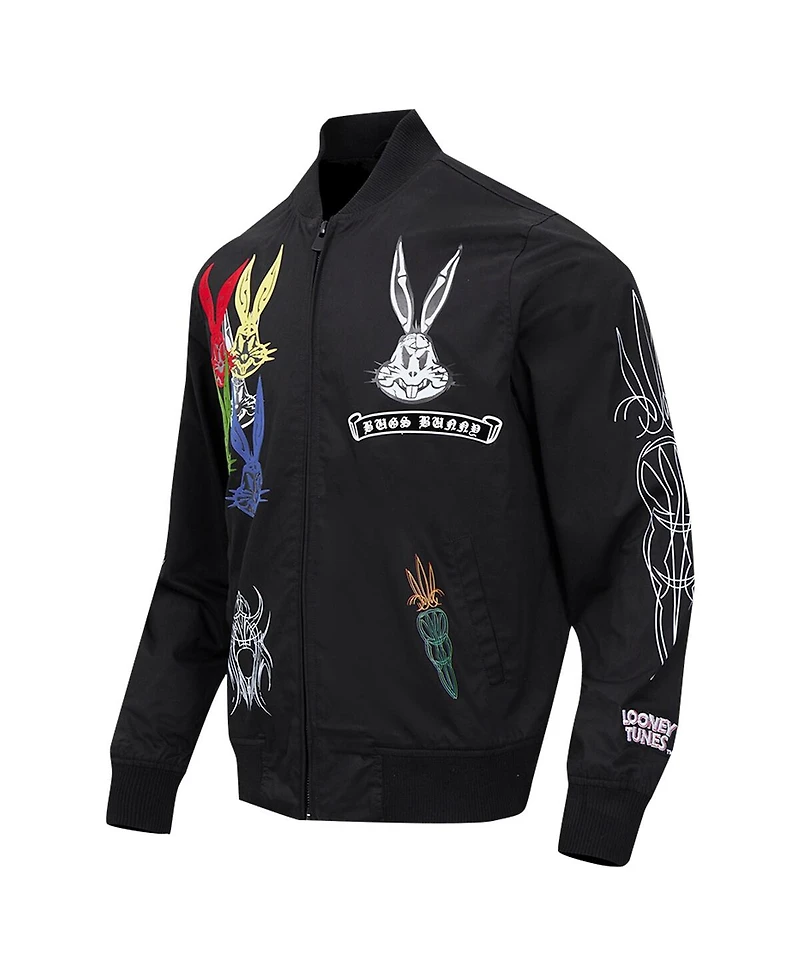 Freeze Max Men's Bugs Bunny Black Looney Tunes Color Chrome Twill Full-Zip Jacket