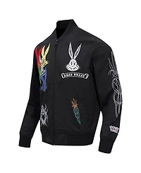 Freeze Max Men's Bugs Bunny Black Looney Tunes Color Chrome Twill Full-Zip Jacket