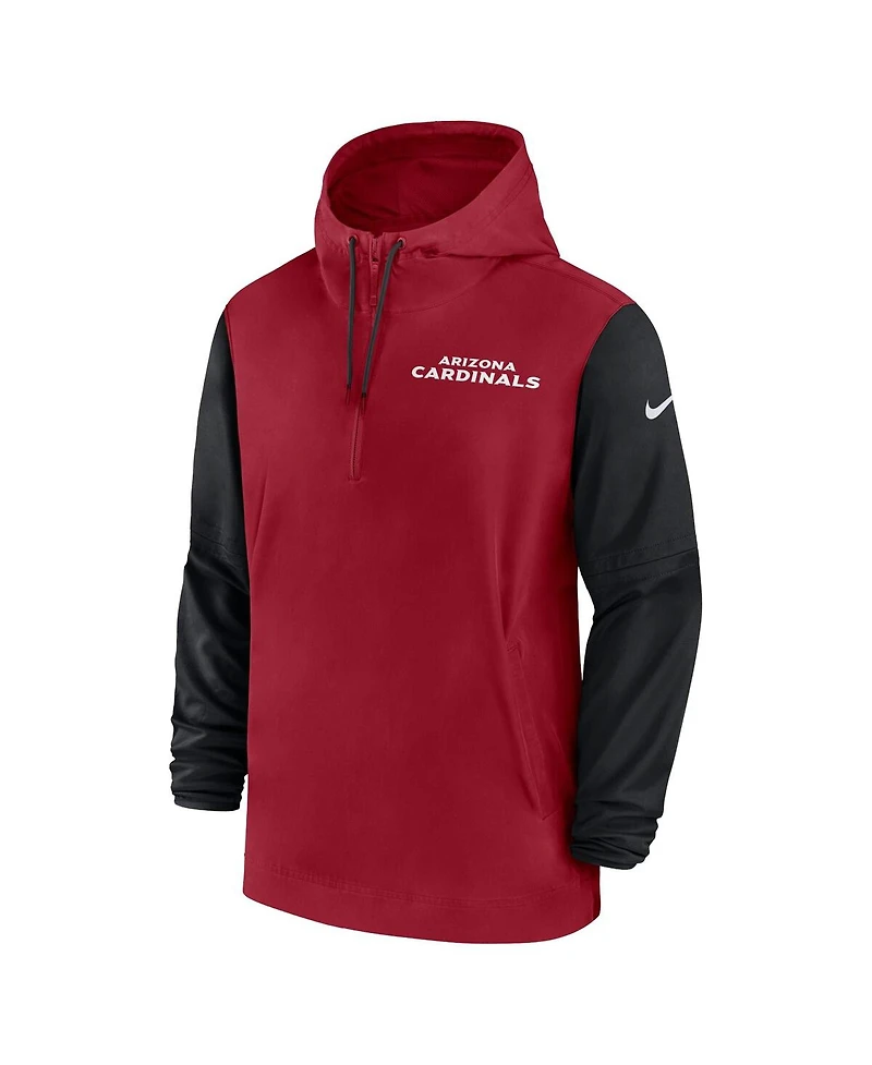 Nike Men's Cardinal/Black Arizona Cardinals 2024/25 Sideline Pre-Game Player 1/2-Zip Hoodie Jacket