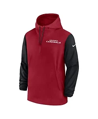 Nike Men's Cardinal/Black Arizona Cardinals 2024/25 Sideline Pre-Game Player 1/2-Zip Hoodie Jacket