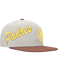 Mitchell & Ness Men's Gray/Brown San Diego Padres Knock Out Panel Snapback Hat