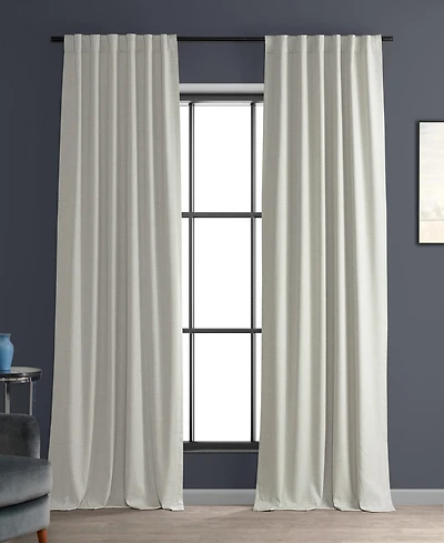 Half Price Drapes Warm White Performance Linen Hotel Blackout Curtain