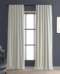 Half Price Drapes Warm White Performance Linen Hotel Blackout Curtain