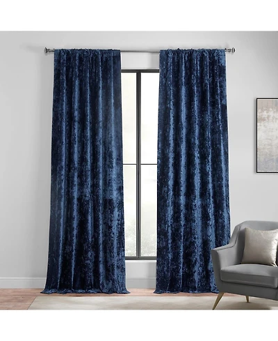Half Price Drapes Sapphire Blue Lush Crush Velvet Room Darkening Curtain