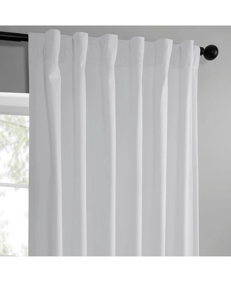 Half Price Drapes White Simply Velvet Room Darkening Curtain Pair (2 Panels