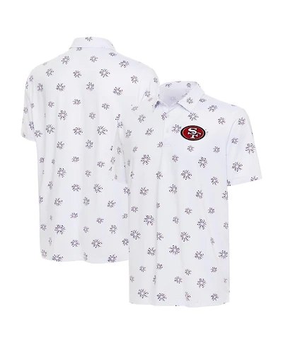 Antigua Men's White San Francisco 49ers Fireworks Polo