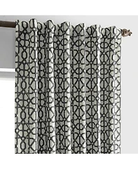 Half Price Drapes Metro Black Geometric Faux Silk Jacquard Room Darkening Curtain