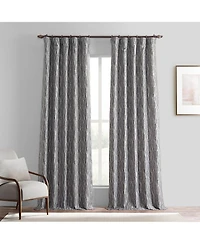 Half Price Drapes Tiger Striped Grey Faux Silk Jacquard Room Darkening Curtain