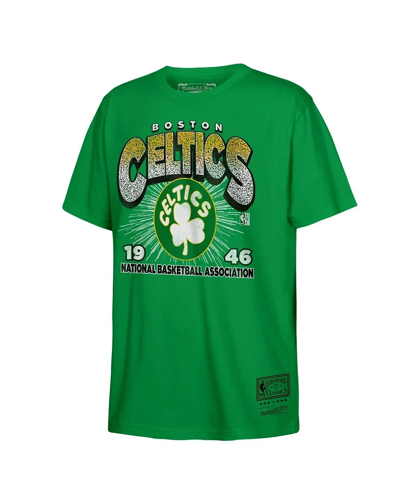 Mitchell & Ness Men's Kelly Green Boston Celtics Hardwood Classics Vintage Hoopster T-Shirt