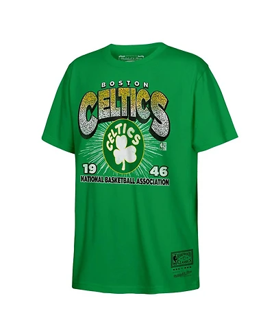 Mitchell & Ness Men's Kelly Green Boston Celtics Hardwood Classics Vintage Hoopster T-Shirt