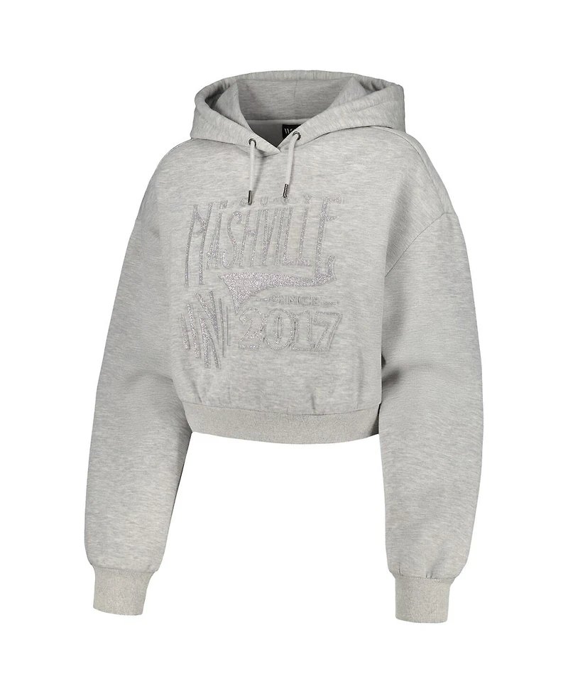The Wild Collective Women's Heather Gray Nashville Sc Cropped Pullover Hoodie