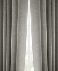 Half Price Drapes Fossil Grey Italian Faux Linen Room Darkening Curtain