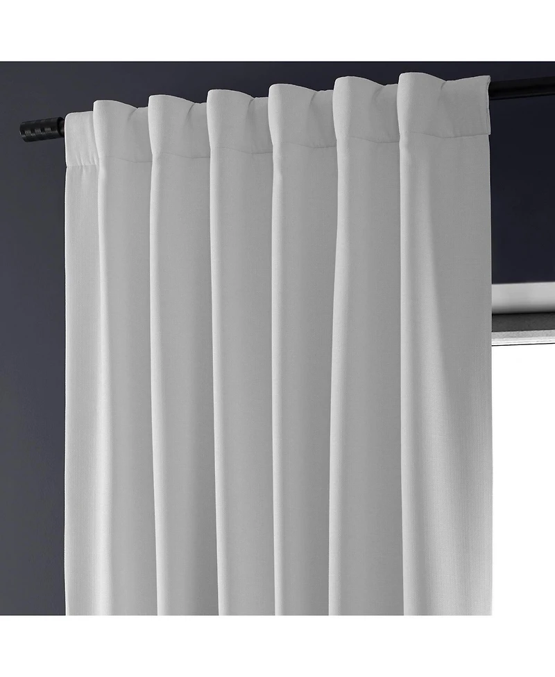 Half Price Drapes Mission White Faux Linen Hotel Blackout Curtain