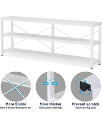 Tribesigns 71" Sofa Tables,Extra Long Couch Table, Narrow Long Console Table, Entryway Table,Sofa Table with 3 Tiers Storage Shelves