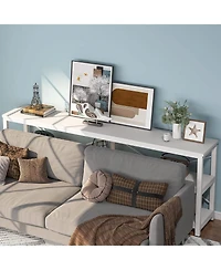 Tribesigns 71" Sofa Tables,Extra Long Couch Table, Narrow Long Console Table, Entryway Table,Sofa Table with 3 Tiers Storage Shelves