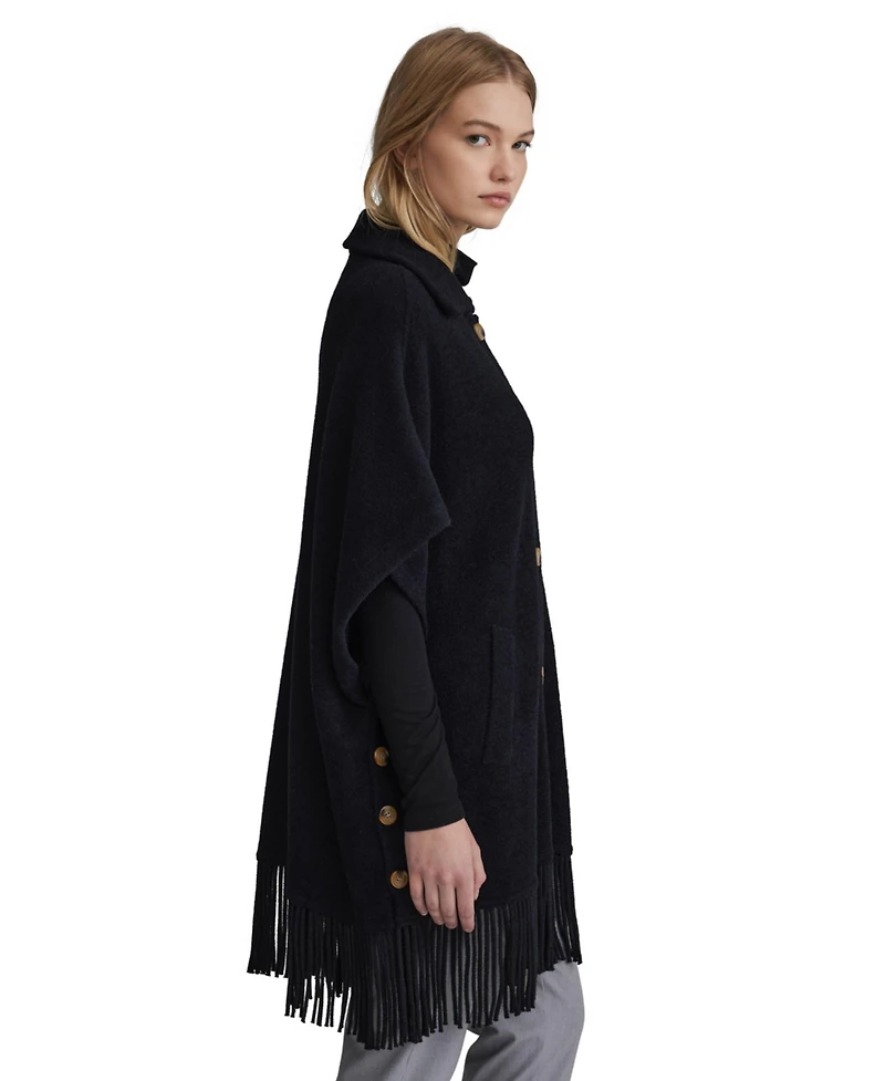 Nvlt Women's Mink Eyelash Fringe Hem Cape