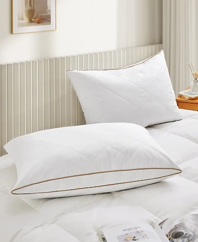 Unikome 100% Cotton Medium Support Feather Down 2-Pack Pillows