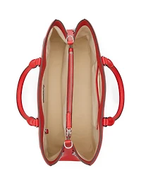 Lauren Ralph Lauren Crosshatch Leather Large Hanna Satchel